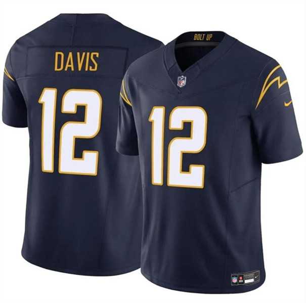 Men & Women & Youth Los Angeles Chargers #12 Derius Davis Navy 2024 F.U.S.E. Vapor Limited Football Stitched Jersey->los angeles chargers->NFL Jersey